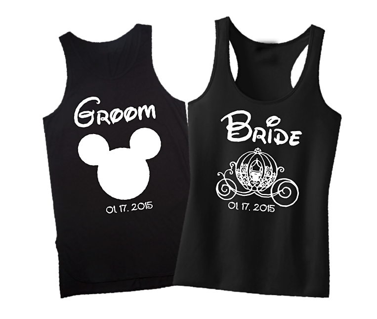 Disney Bride with Carriage and Groom TShirts 2 Shirts
