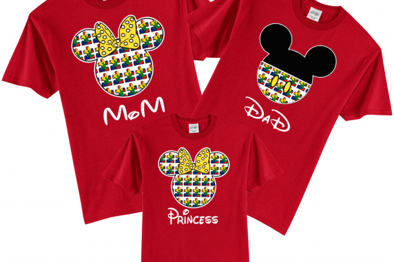 Disney Family Autism Mickey and Minnie Vacation T-Shirts-Puzzle