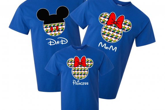 Disney Family Autism Mickey and Minnie Vacation T-Shirts-Puzzle