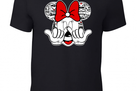 Disney Aulani Hawaii Tiki Family Mickey Mouse and Minnie Mouse T-Shirt