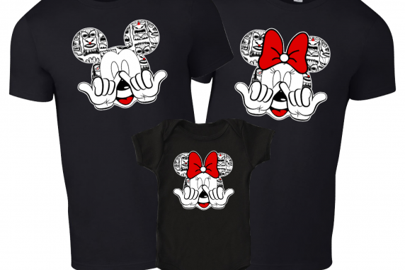 Disney Aulani Hawaii Tiki Family Mickey Mouse and Minnie Mouse T-Shirt