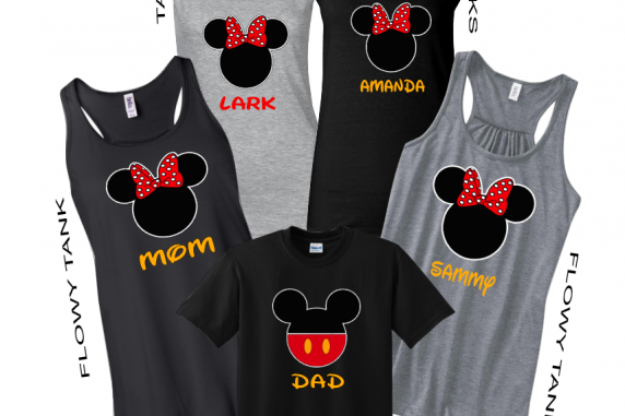 Disney Family Minnie Mouse Flowy Tops and Tank Top Black/Gray