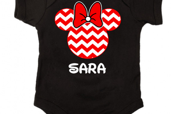 Red Chevron Mickey and Minnie Family Vacation T-Shirts