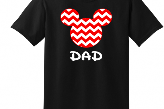 Red Chevron Mickey and Minnie Family Vacation T-Shirts