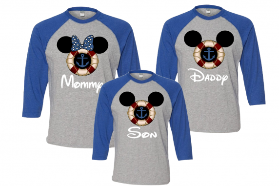 Disney Cruise Mickey & Minnie Family Vacation Raglan T-Shirts