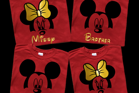 Family Mick & Minnie Design Family - Gold Font