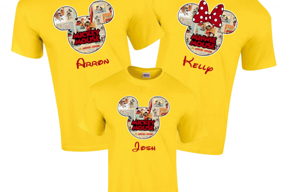 Disney Family Mickey Color Comics Custom T-Shirts