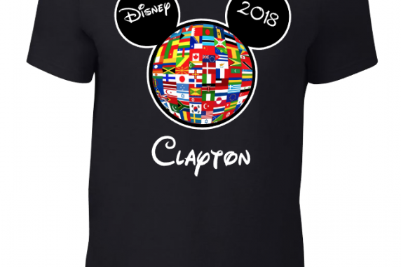 Disney Around the world Flag Family Mickey Mouse and Minnie Mouse T-Shirt