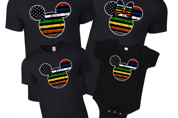Disney First Responders Disney Family Mickey Mouse and Minnie Mouse Flowy Tops T
