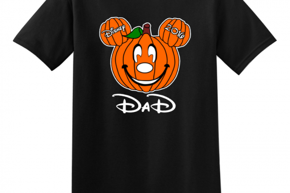Disney Family Halloween Pumpkin Head Custom T-Shirts - Black