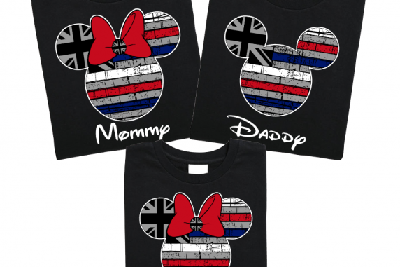 Disney Hawaii Flag Family Mickey Mouse and Minnie Mouse T-Shirt