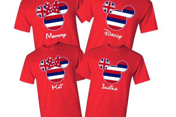 Hawaii American Flag Disney Family T-shirt