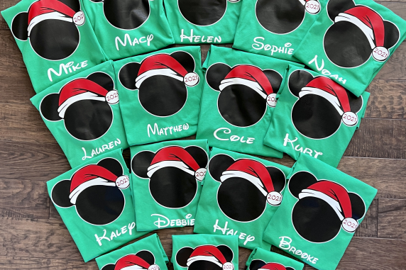 Disney Family Mickey Santa Hat Custom T-Shirts
