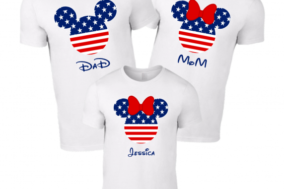 Disney Mickey Independence Day American Flag Family T-Shirt