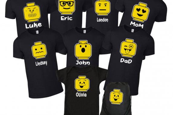 Lego Personalized Family Shirts with Facial Expression Legoland T-Shirts