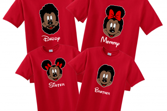 Disney Mickey Mouse and Minnie Mouse Natural Afro T-Shirt