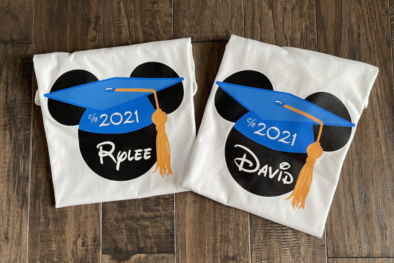 "Mickey Graduation Cap Ears"  Vacation Family T-shirts girl