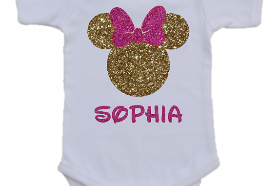 Disney "Glitter" Minnie Family Vacation T-Shirts Body suit