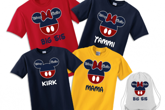 Disney Family Cruise Vacation Multi Color T-Shirts