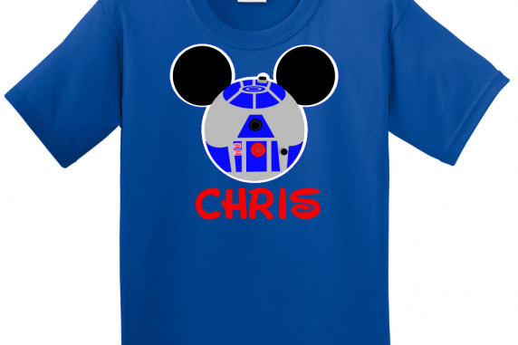 Disney Mickey R2D2 Family T-Shirts With White trim