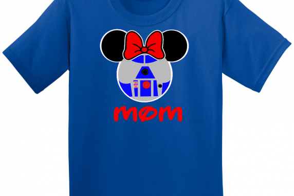 Disney Minnie R2D2 Family T-Shirts With White trim