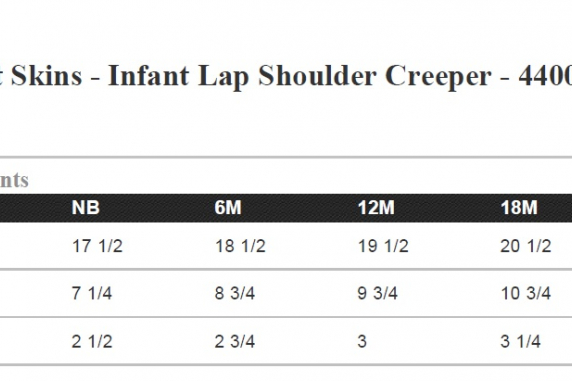 Creeper Size Chart