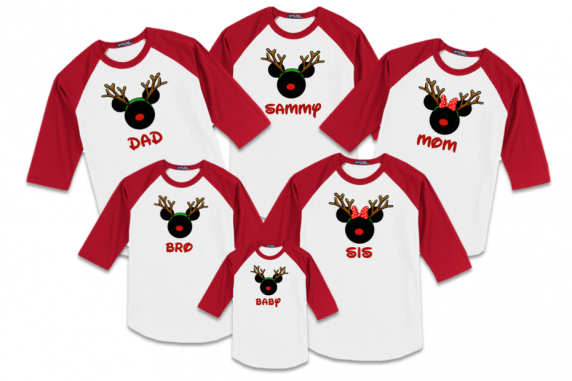 Disney Christmas Reindeer Family Vacation Raglan T-Shirts