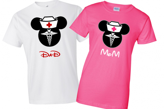 Disney Nurse Family Minnie Mouse Flowy Tops and Tank Top