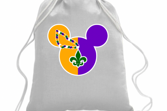 Disney Personalized Mardi Gras Drawstring Bags