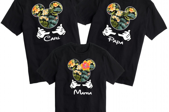 Disney Hawaii Shaka Hands Aulani Family Mickey Mouse and Minnie Mouse T-Shirt