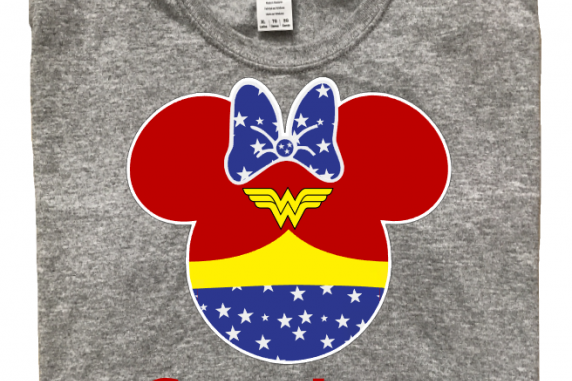 Disney Mickey and Minnie Super Heros Family T-Shirts With White trim