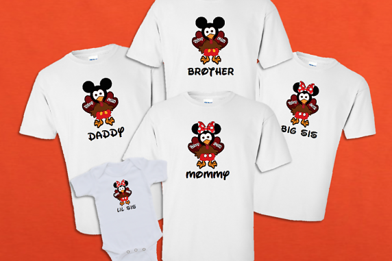 Disney Family Thanksgiving Turkey Mickey and Minnie Vacation T-Shirts