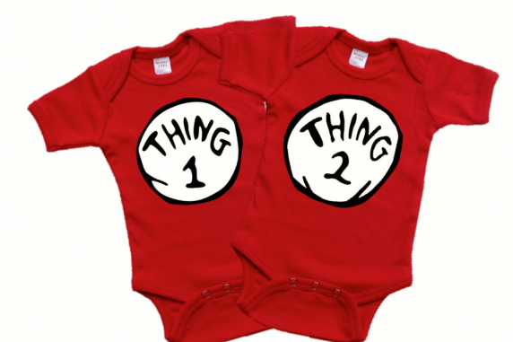 Thing 1 and Thing 2 Twin Onesie