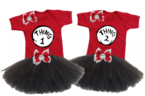Twin Thing 1 and Thing 2 Tutu Set for girls