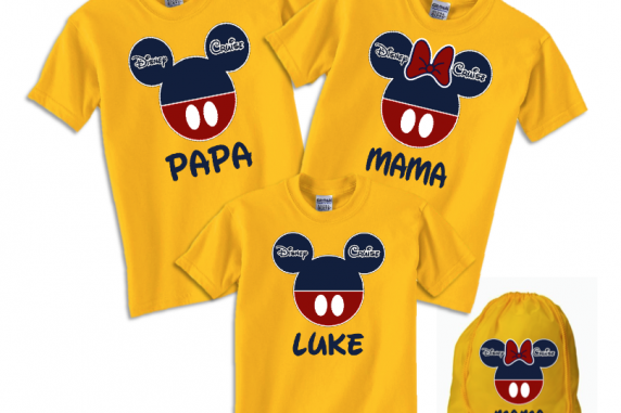 Disney Family Cruise Vacation T-Shirts - Navy & Red
