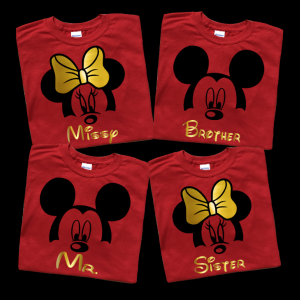 Family Mick & Minnie Design Family - Gold Font