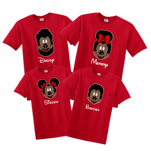Disney Mickey Mouse and Minnie Mouse Natural Afro T-Shirt