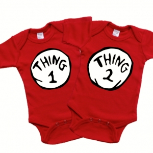 Thing 1 and Thing 2 Twin Onesie